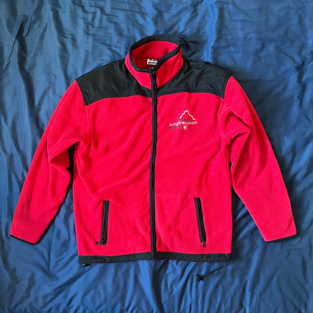 Swiss Red and Black Fleece Jacket